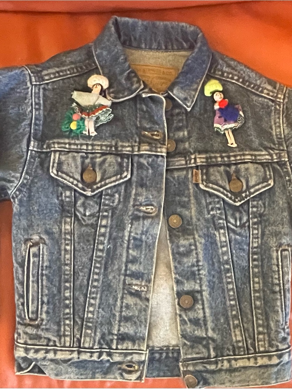Levi's Blue Denim Kids Jacket with Doll Patch Accents